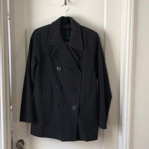 Grey wool peacoat